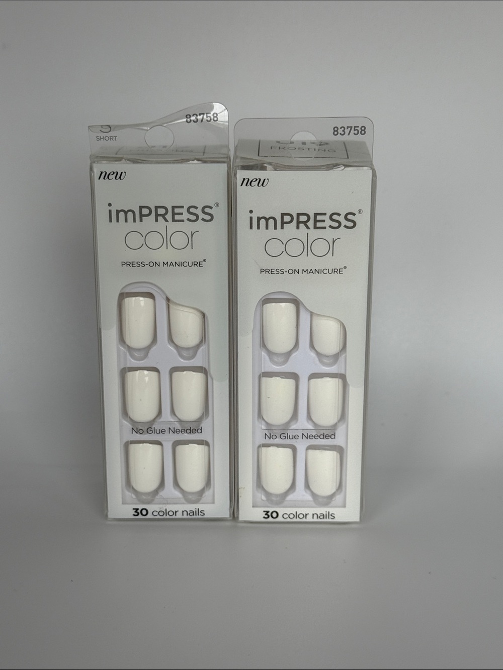 imPRESS Color Press-On Manicure - Frosted White (2 Pack) BNIB
